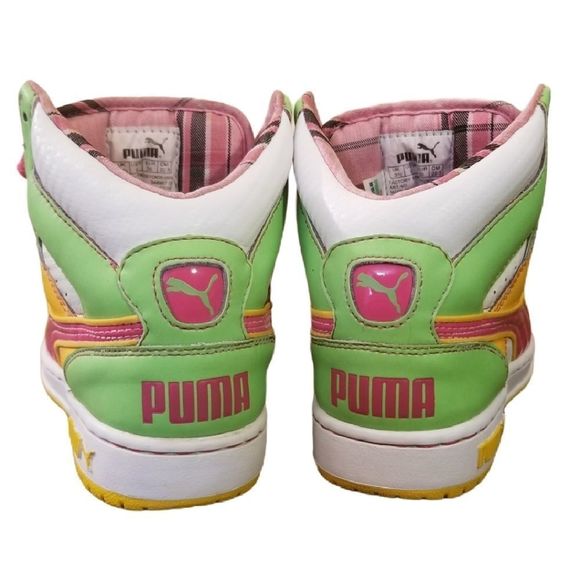 Puma Unlimited Hi Limited Women’s 2009 High Tops Size US 6 Pink Green Yellow - Picture 4 of 7